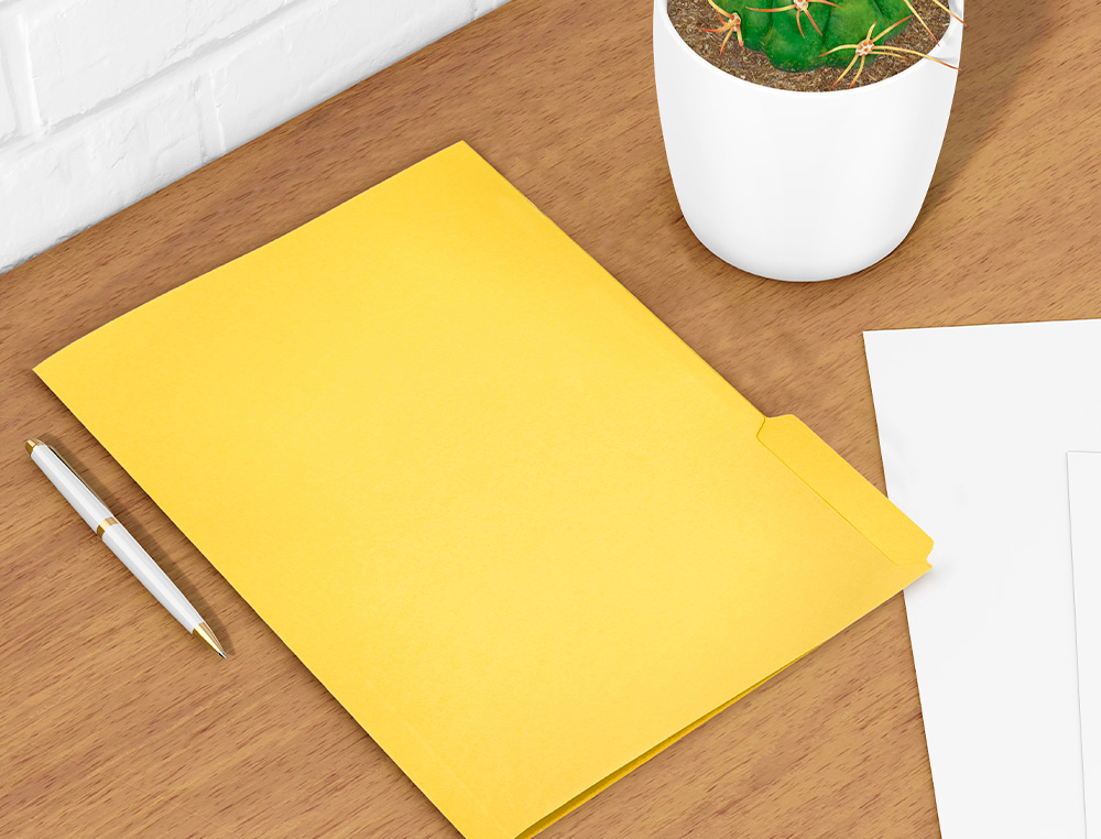 SUBCARPETA CARTULINA LIDERPAPEL FOLIO PESTAA DERECHA 240G/M2 AMARILLO