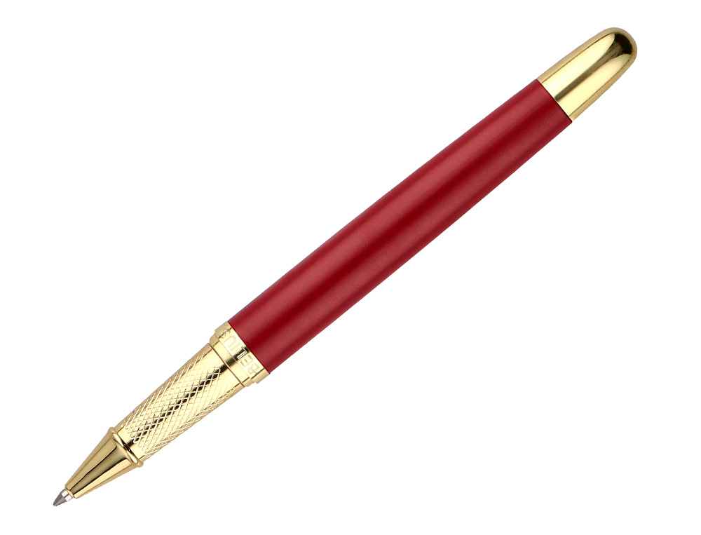 BOLIGRAFO Y ESTUCHE BELIUS SOIREE COLOR ART DECO GRANATE Y DORADO TINTA AZUL CAJA DE DISEO