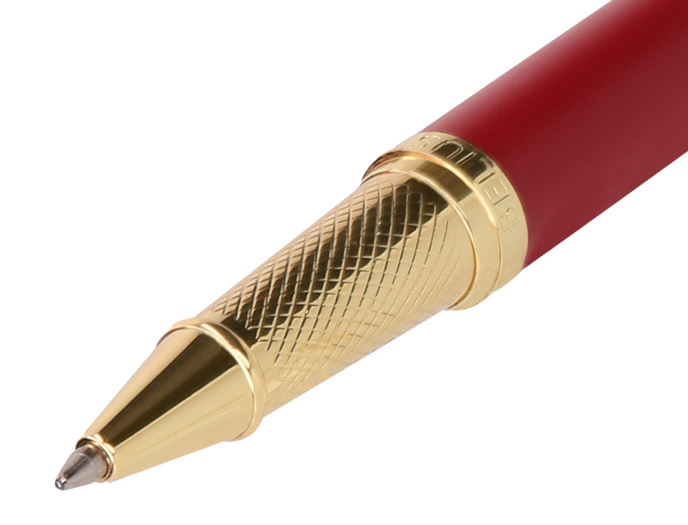 BOLIGRAFO Y ESTUCHE BELIUS SOIREE COLOR ART DECO GRANATE Y DORADO TINTA AZUL CAJA DE DISEO