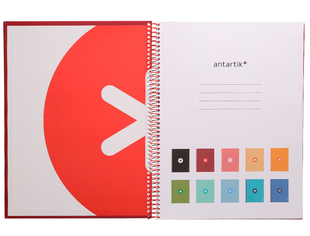 CUADERNO ESPIRAL A4 MICRO ANTARTIK TAPA FORRADA 80H 90GRCUADRO 5MM 1 BANDA 4 TALADROS EXP. 20 UNIDADES