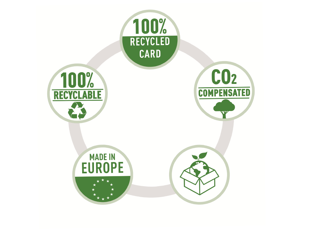 SUBCARPETA LEITZ RECYCLE CON TRES SOLAPAS DIN A4 CARTON 100% RECICLABLE AZUL