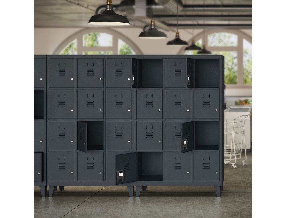 TAQUILLA METALICA ROCADA 300 3 MODULOS X 3 PUERTA GRIS 910X500X1800 MM