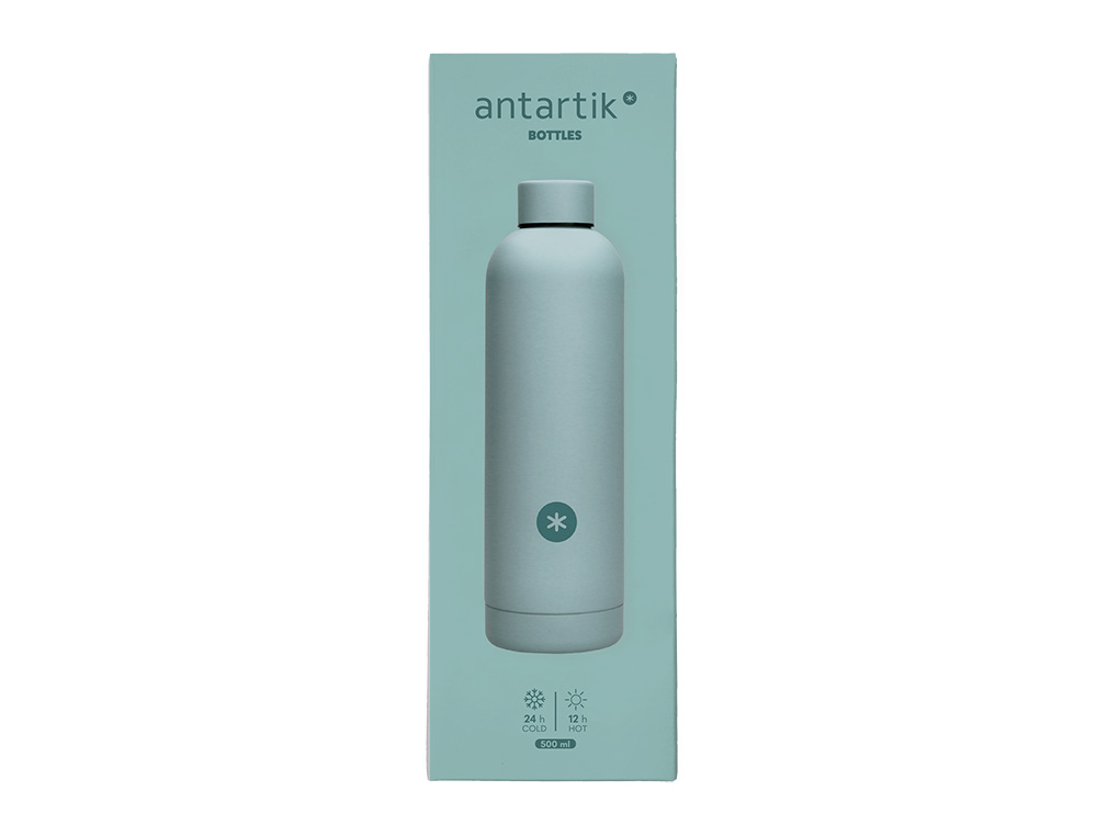 BOTELLA PORTALIQUIDOS ANTARTIK ISOTERMICA ACERO INOXIDABLE LIBRE DE BPA COLOR MENTA 500 ML
