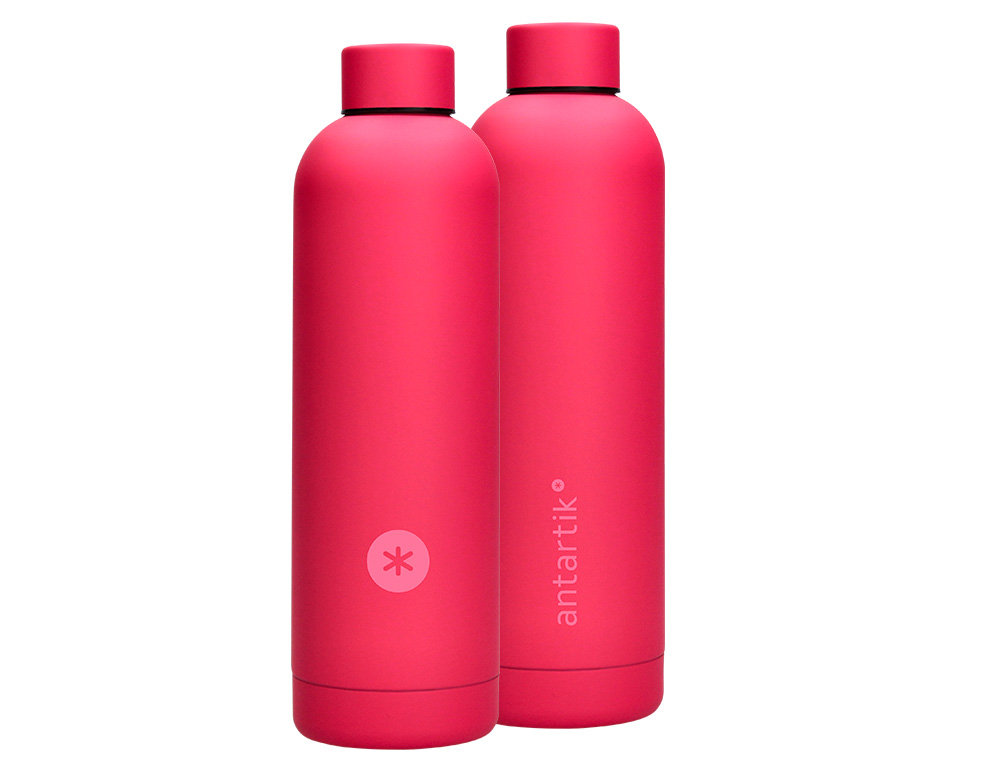 BOTELLA ANTARTIK ISOTERMICA ACERO INOXIDABLE LIBRE DE BPA 750ML EXPOSITOR CON 8 BOTELLAS