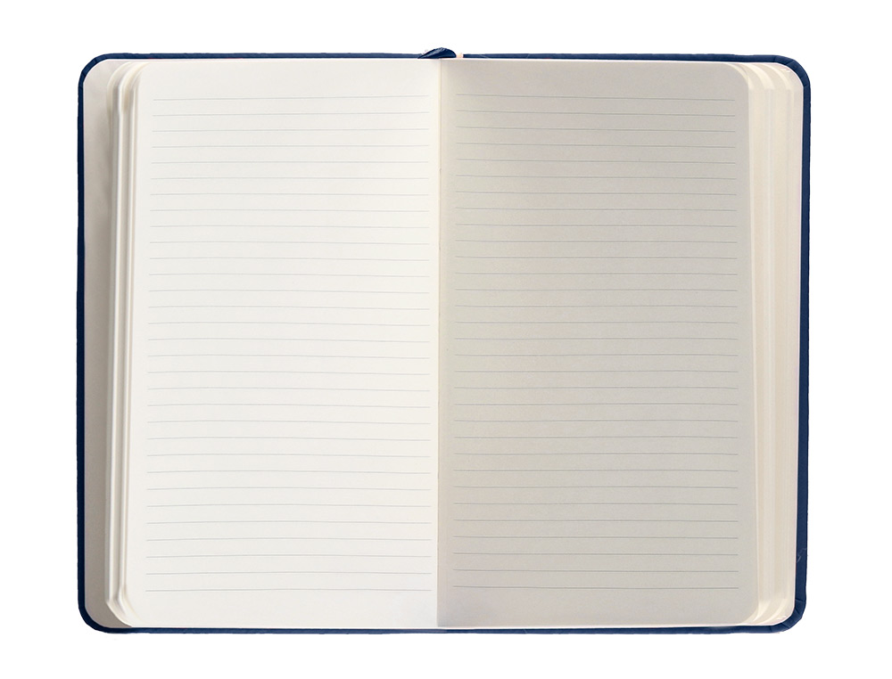 CUADERNO CON GOMILLA ANTARTIK NOTES TAPA DURA A6 HOJAS RAYAS AZUL MARINO 100 HOJAS 80 GR FSC