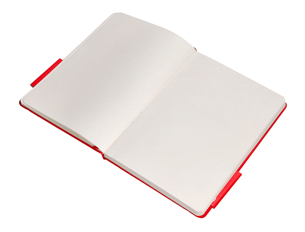 CUADERNO CON GOMILLA ANTARTIK NOTES TAPA DURA A5 HOJAS PUNTOS ROJO 100 HOJAS 80 GR FSC