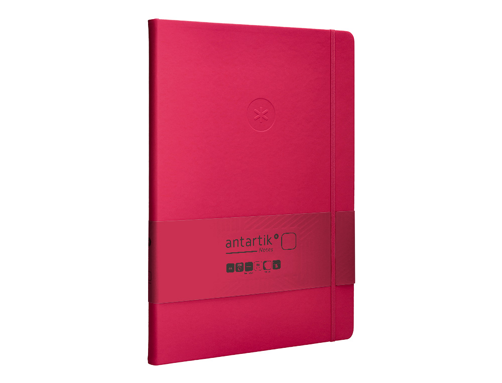CUADERNO CON GOMILLA ANTARTIK NOTES TAPA DURA A4 HOJAS LISAS BURDEOS 100 HOJAS 80 GR FSC