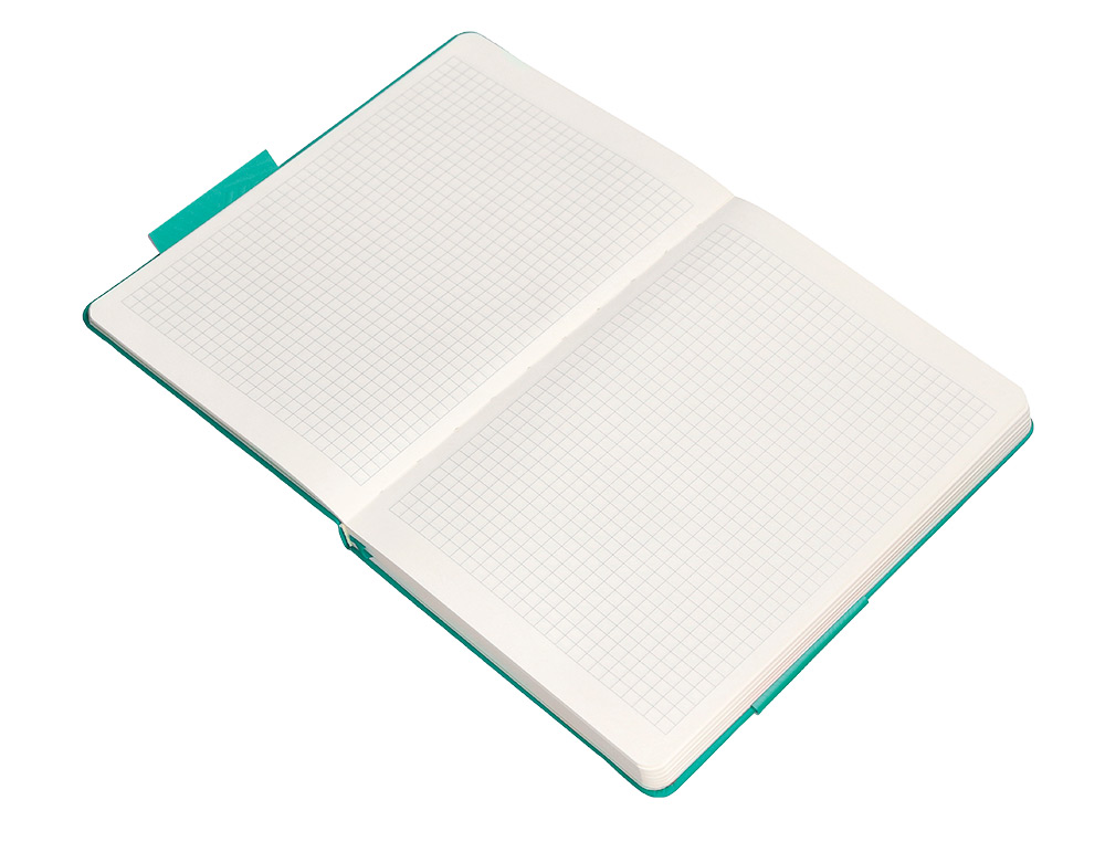 CUADERNO CON GOMILLA ANTARTIK NOTES TAPA DURA A5 HOJAS CUADRICULA TURQUESA 100 HOJAS 80 GR FSC