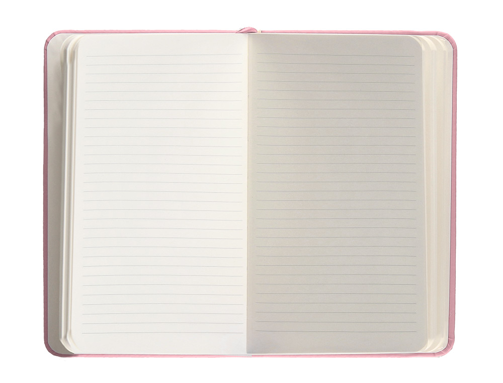 CUADERNO CON GOMILLA ANTARTIK NOTES TAPA DURA A6 HOJAS RAYAS ROSA PASTEL 100 HOJAS 80 GR FSC