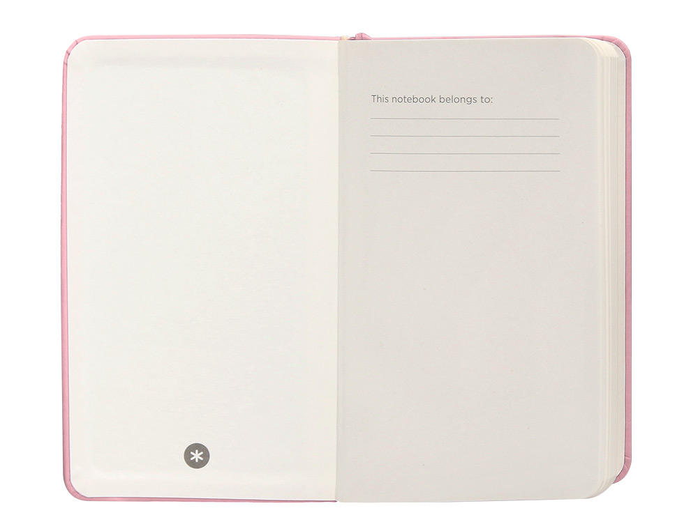 CUADERNO CON GOMILLA ANTARTIK NOTES TAPA DURA A6 HOJAS RAYAS ROSA PASTEL 100 HOJAS 80 GR FSC