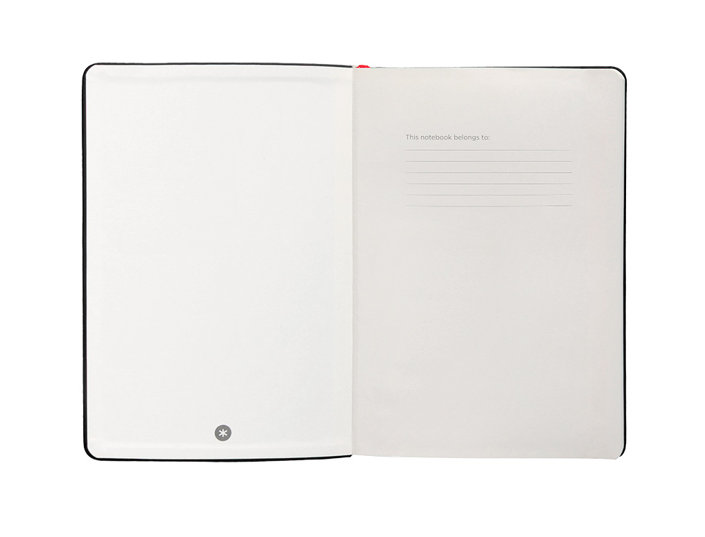 CUADERNO CON GOMILLA ANTARTIK NOTES TAPA DURA A4 HOJAS RAYAS NEGRO Y ROJO 100 HOJAS 80 GR FSC