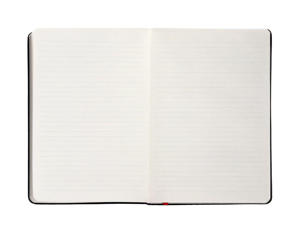 CUADERNO CON GOMILLA ANTARTIK NOTES TAPA DURA A4 HOJAS RAYAS NEGRO Y ROJO 100 HOJAS 80 GR FSC