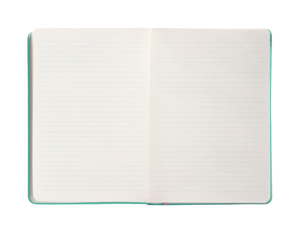 CUADERNO CON GOMILLA ANTARTIK NOTES TAPA DURA A4 HOJAS RAYAS ROSA Y TURQUESA 100 HOJAS 80 GR FSC