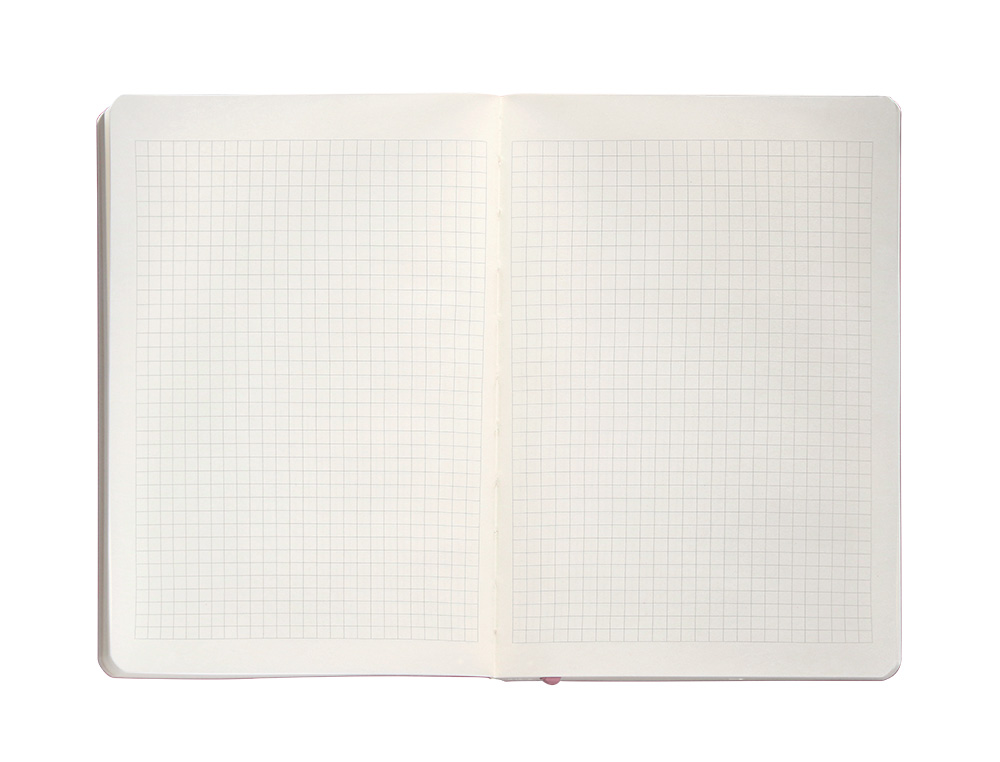 CUADERNO CON GOMILLA ANTARTIK NOTES TAPA BLANDA A5 HOJAS CUADRICULA ROSA PASTEL 80 HOJAS 80 GR FSC