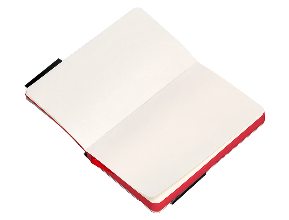 CUADERNO CON GOMILLA ANTARTIK NOTES TAPA BLANDA A6 HOJAS LISAS NEGRO Y ROJO 100 HOJAS 80 GR FSC