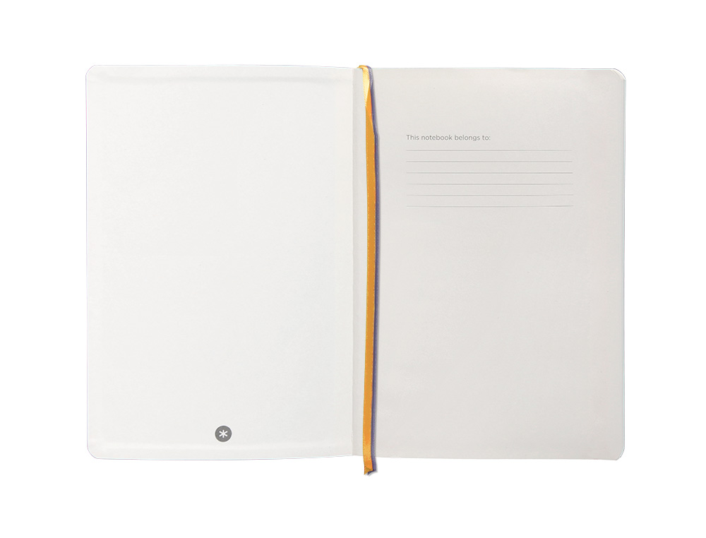 CUADERNO CON GOMILLA ANTARTIK NOTES TAPA BLANDA A5 HOJAS PUNTOS MORADO Y AMARILLO 80 HOJAS 80 GR FSC