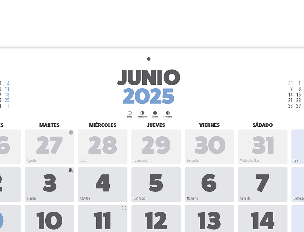 CALENDARIO PARED LIDERPAPEL CLASICO 2025 LOMO ENGOMADO 44X32 CM PAPEL 128 GR
