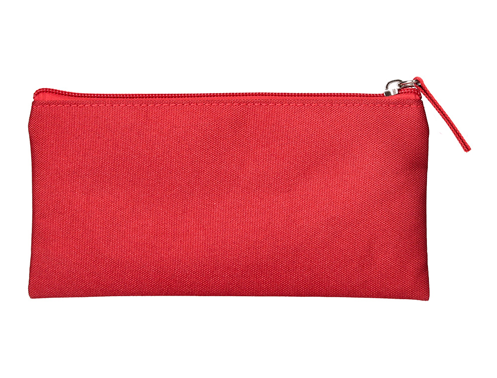 ESTUCHE PORTATODO LIDERPAPEL PLANO ANCHO UNA CREMALLERA 200X100 MM ROJO