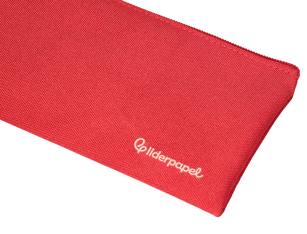 ESTUCHE PORTATODO LIDERPAPEL PLANO ANCHO UNA CREMALLERA 200X100 MM ROJO