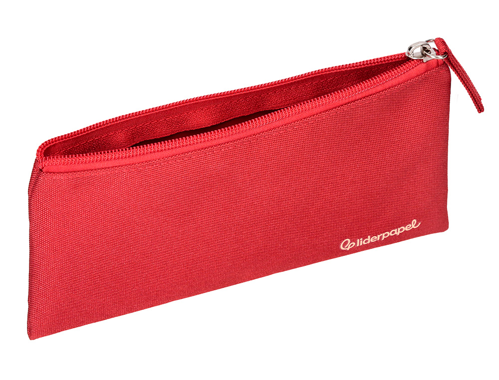 ESTUCHE PORTATODO LIDERPAPEL PLANO ANCHO UNA CREMALLERA 200X100 MM ROJO