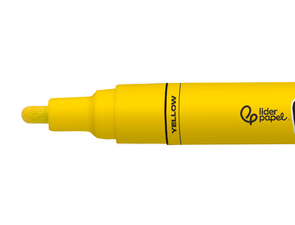 ROTULADOR LIDERPAPEL ACRYLIC BASE AGUA TODO TIPO DE SUPERFICIE PUNTA REDONDA 3 MM AMARILLO