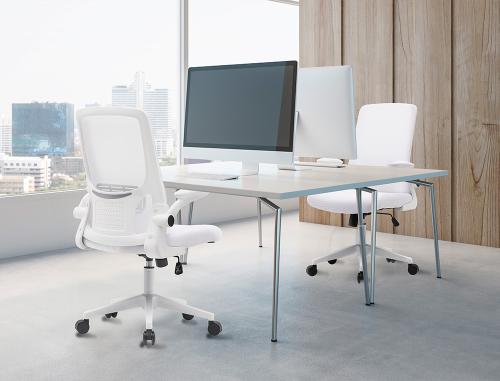 SILLA Q-CONNECT OFICINA ALBA MALLA BASE METALICA ALT MAX 1110 ANC 610 PROF 580 RUEDAS PREMIUM COLOR BLANCO