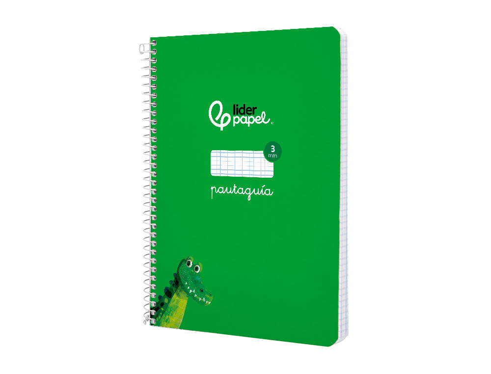 CUADERNO ESPIRAL LIDERPAPEL A5 PAUTAGUIA TAPA BLANDA 40H 75 GR CUADRO PAUTADO 3MM COLOR VERDE