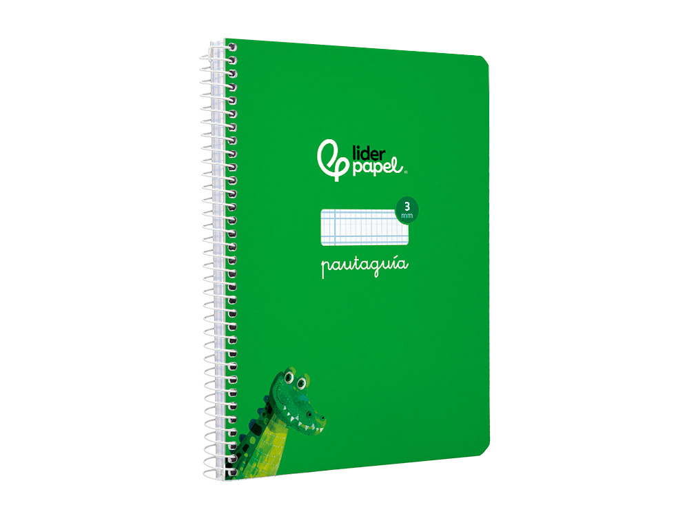 CUADERNO ESPIRAL LIDERPAPEL A5 PAUTAGUIA TAPA BLANDA 40H 75 GR CUADRO PAUTADO 3MM COLOR VERDE