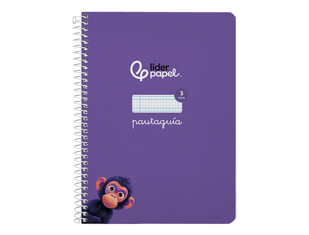 CUADERNO ESPIRAL LIDERPAPEL A5 PAUTAGUIA TAPA DURA 80H 90 GR CUADRO PAUTADO 3MM COLOR LILA