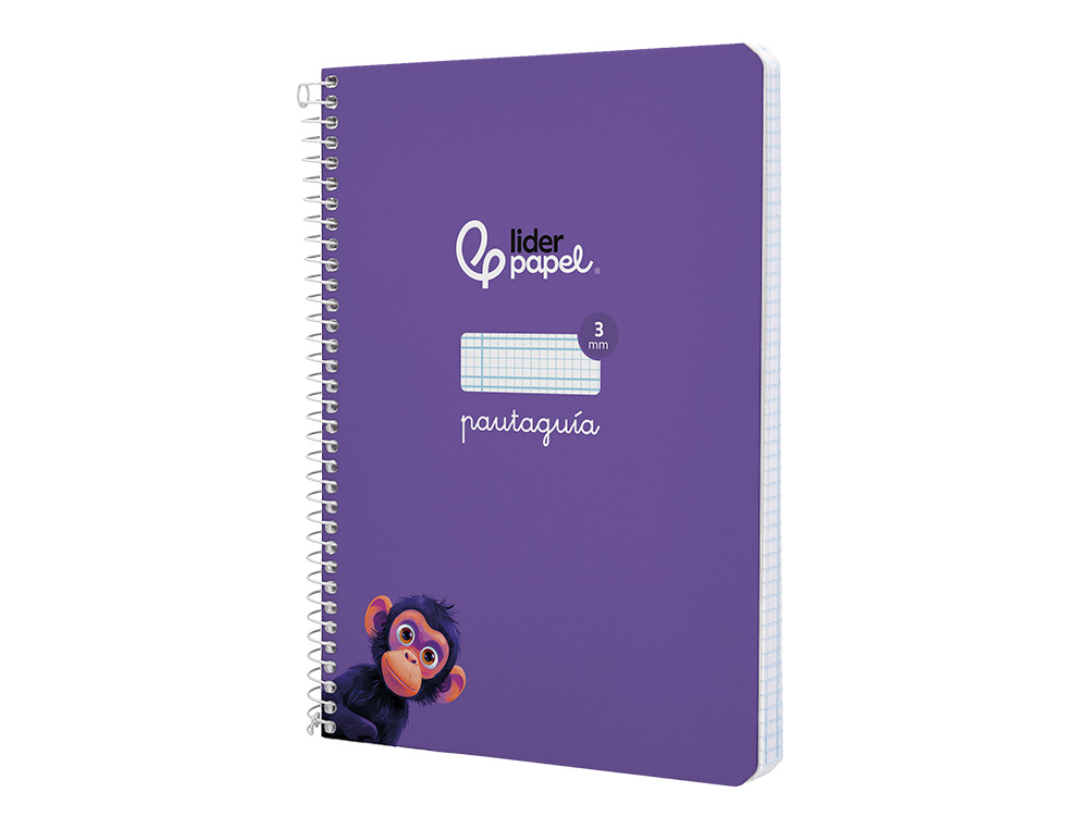 CUADERNO ESPIRAL LIDERPAPEL A5 PAUTAGUIA TAPA DURA 80H 90 GR CUADRO PAUTADO 3MM COLOR LILA