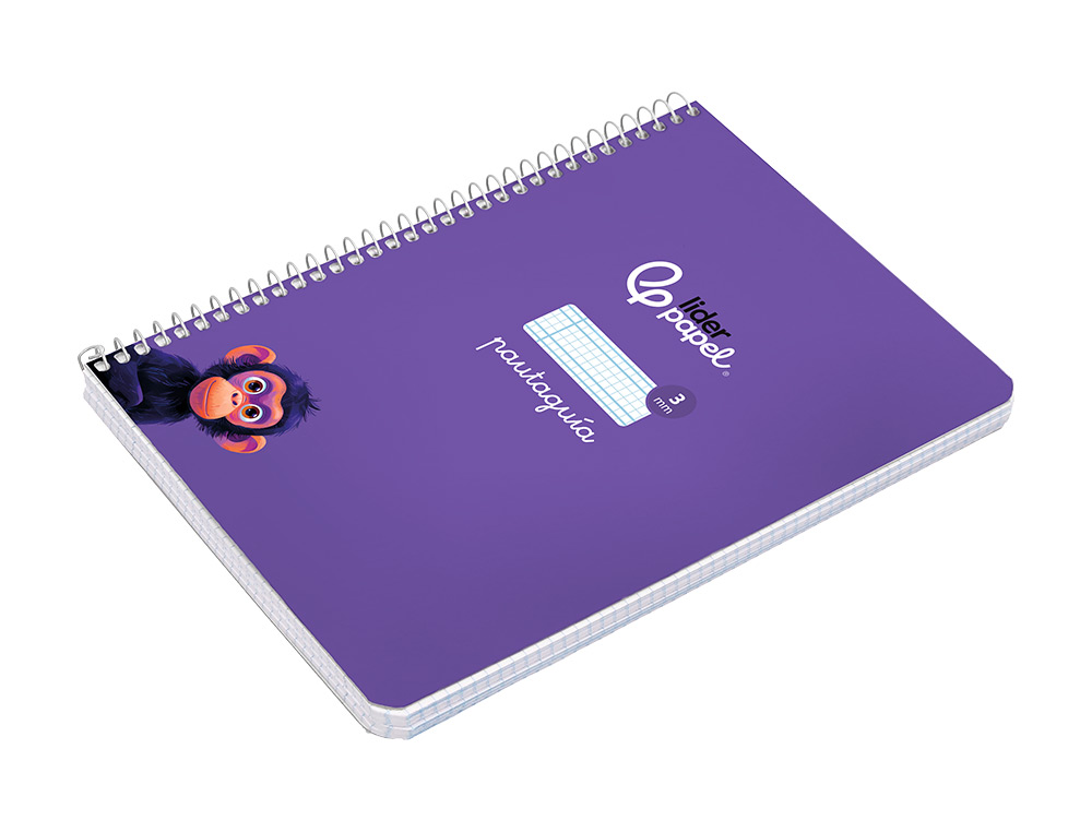CUADERNO ESPIRAL LIDERPAPEL A5 PAUTAGUIA TAPA DURA 80H 90 GR CUADRO PAUTADO 3MM COLOR LILA