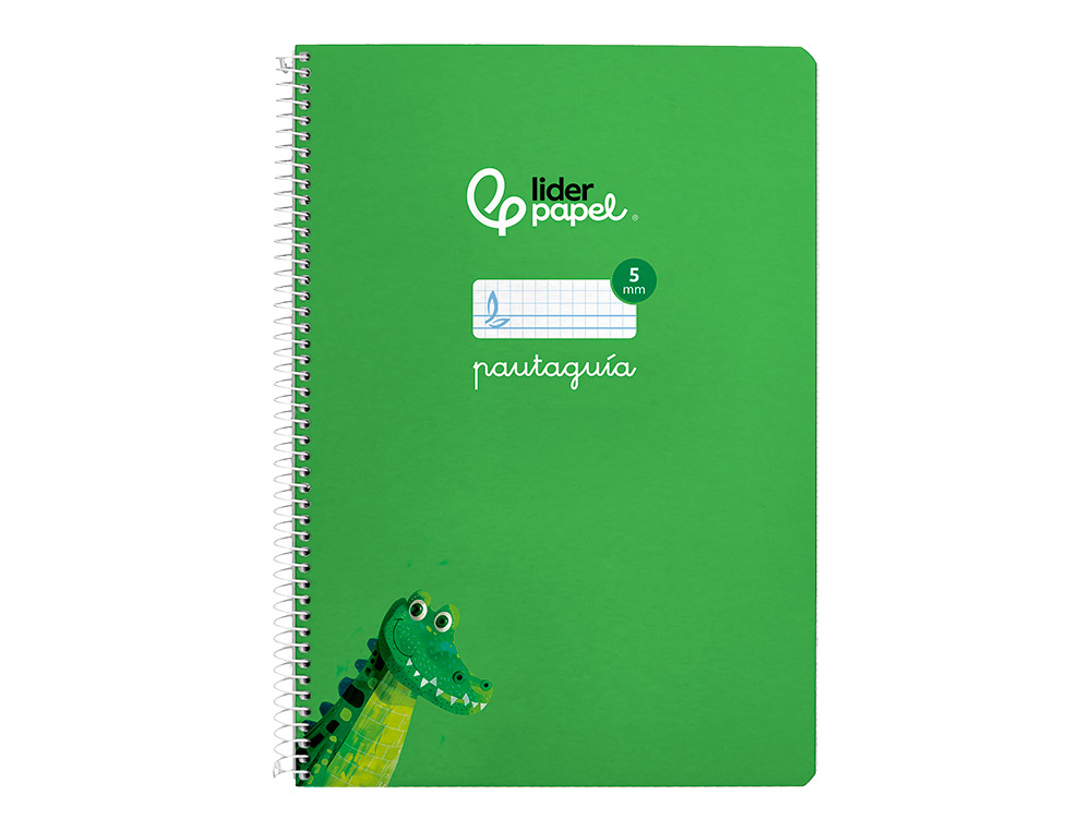 CUADERNO ESPIRAL LIDERPAPEL A4 PAUTAGUIA TAPA BLANDA 80H 75 GR CUADRO PAUTADO 5MM COLOR VERDE