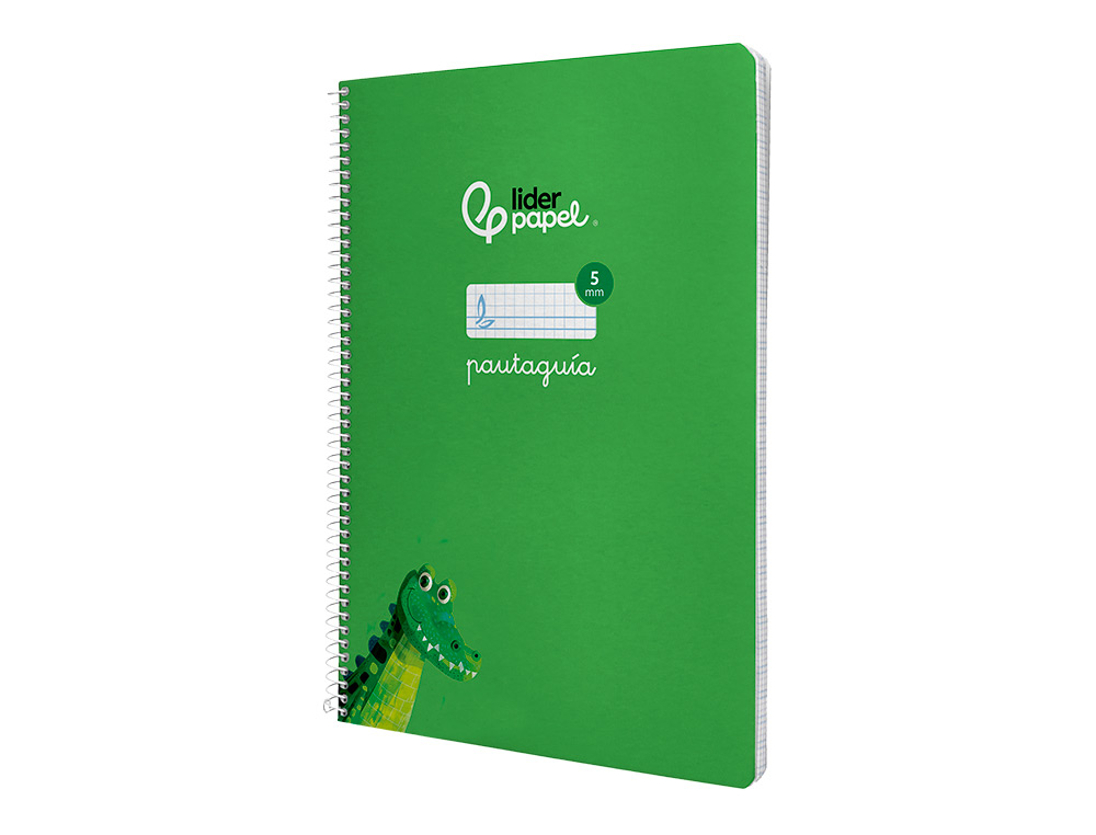 CUADERNO ESPIRAL LIDERPAPEL A4 PAUTAGUIA TAPA BLANDA 80H 75 GR CUADRO PAUTADO 5MM COLOR VERDE