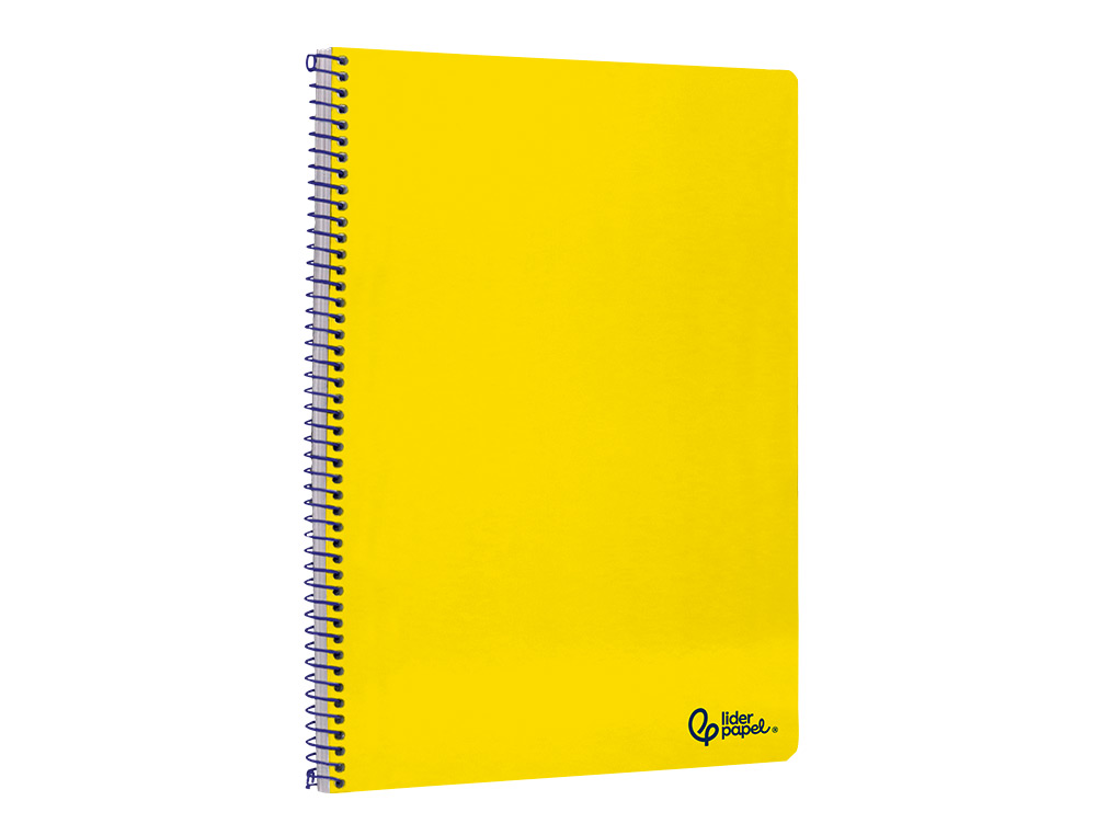 CUADERNO ESPIRAL LIDERPAPEL A4 SMART TAPA BLANDA 80H 75GR CUADRO 4MM CON MARGEN COLOR AMARILLO