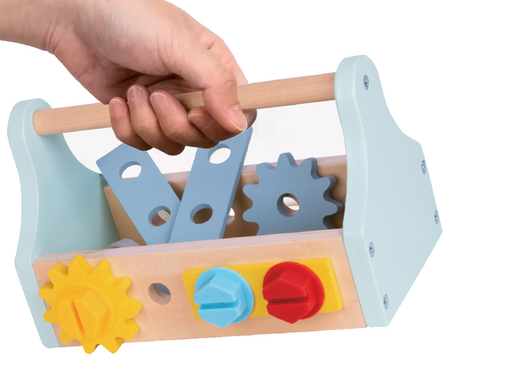 JUEGO INFANTIL IMAGINOVO MADERA MALETIN DE HERRAMIENTAS +3 AOS 18 PIEZAS 21,4X13,2X11CM