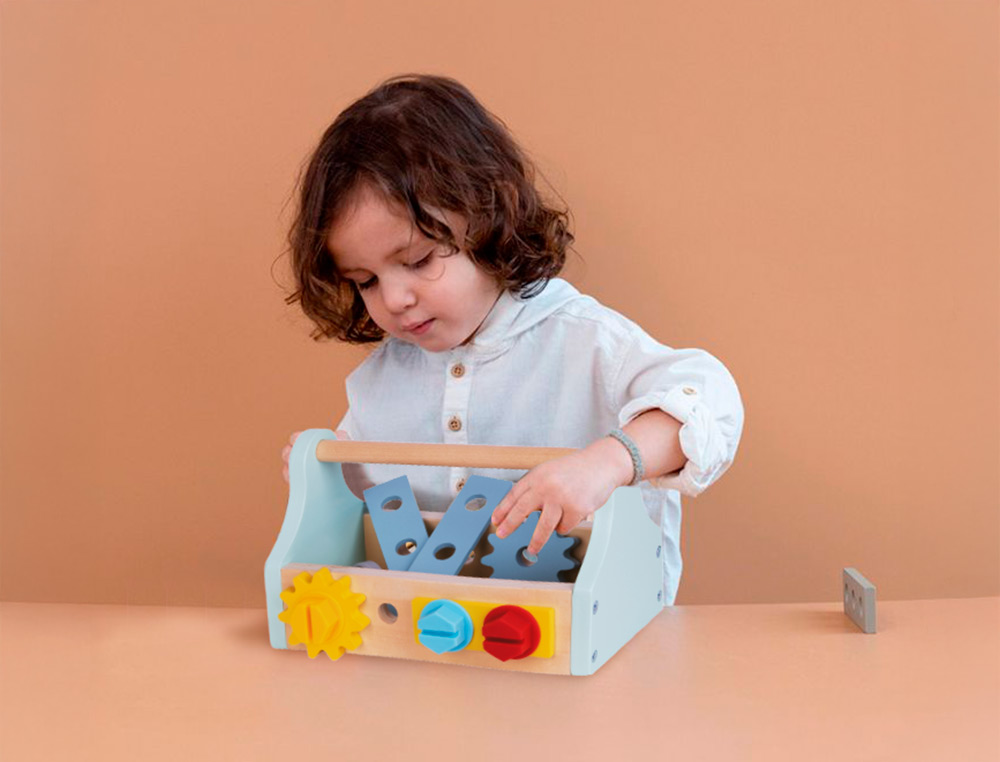 JUEGO INFANTIL IMAGINOVO MADERA MALETIN DE HERRAMIENTAS +3 AOS 18 PIEZAS 21,4X13,2X11CM