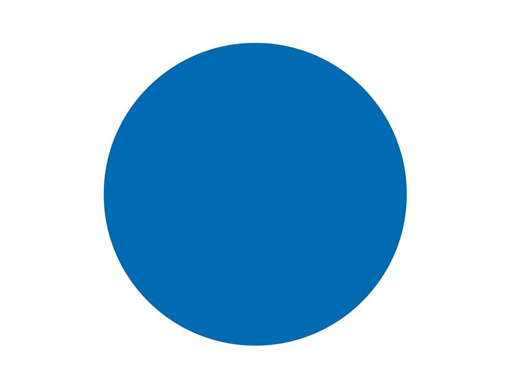 GOMETS LIDERPAPEL AUTOADHESIVO CIRCULOS 15 MM AZUL ROLLO DE 2500 UNIDADES EN CAJA DE CARTON