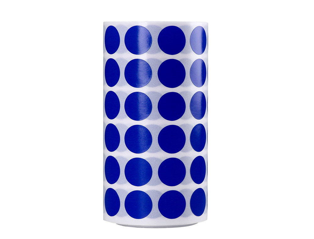 GOMETS LIDERPAPEL AUTOADHESIVO CIRCULOS 15 MM AZUL ROLLO DE 2500 UNIDADES EN CAJA DE CARTON