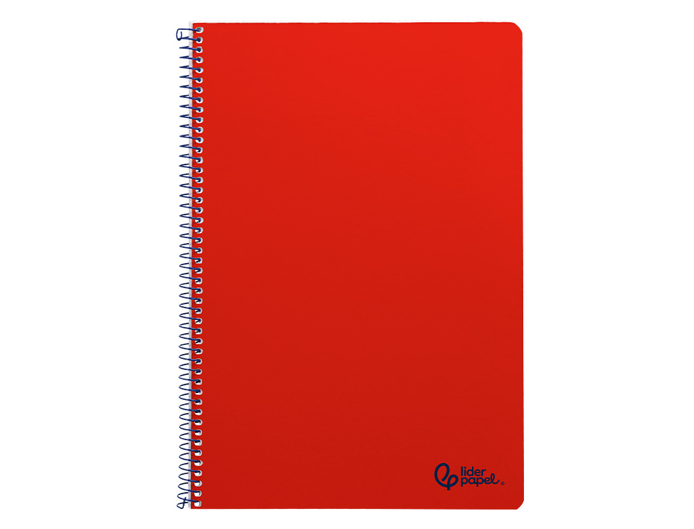 CUADERNO ESPIRAL LIDERPAPEL A4 SMART TAPA BLANDA 80H 75GR RAYADO HORIZONTAL CON MARGEN COLOR ROJO