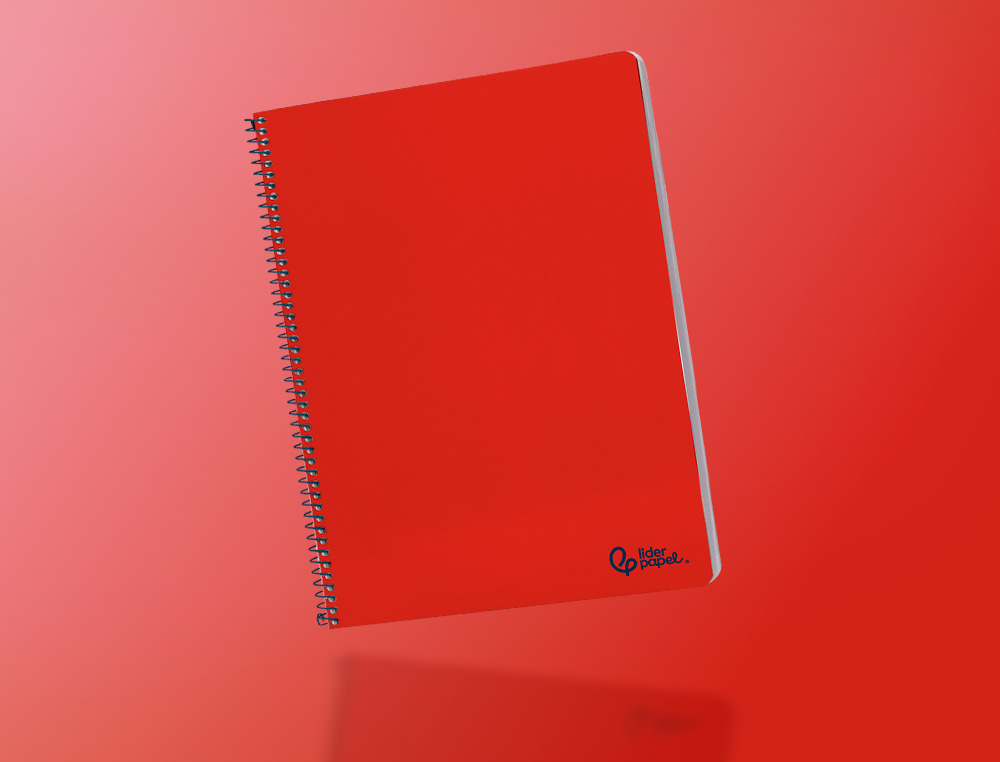 CUADERNO ESPIRAL LIDERPAPEL A4 SMART TAPA BLANDA 80H 75GR RAYADO HORIZONTAL CON MARGEN COLOR ROJO