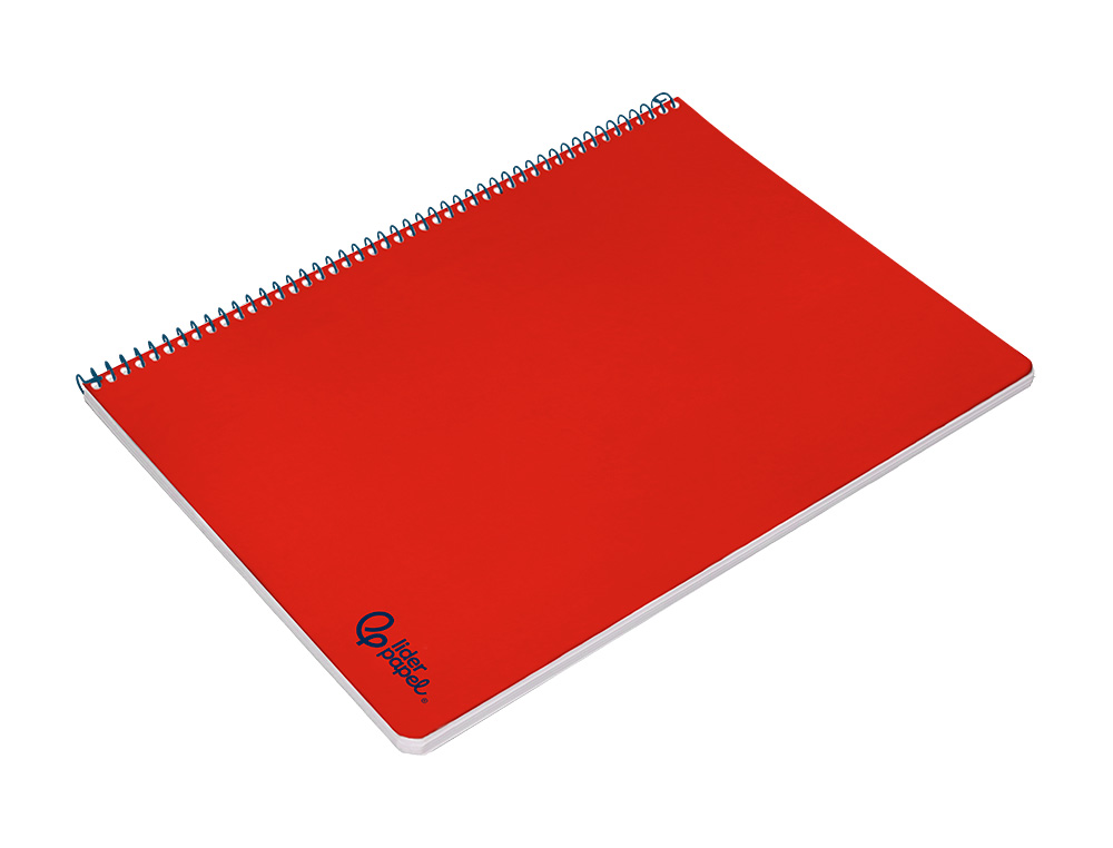 CUADERNO ESPIRAL LIDERPAPEL A4 SMART TAPA BLANDA 80H 75GR RAYADO HORIZONTAL CON MARGEN COLOR ROJO