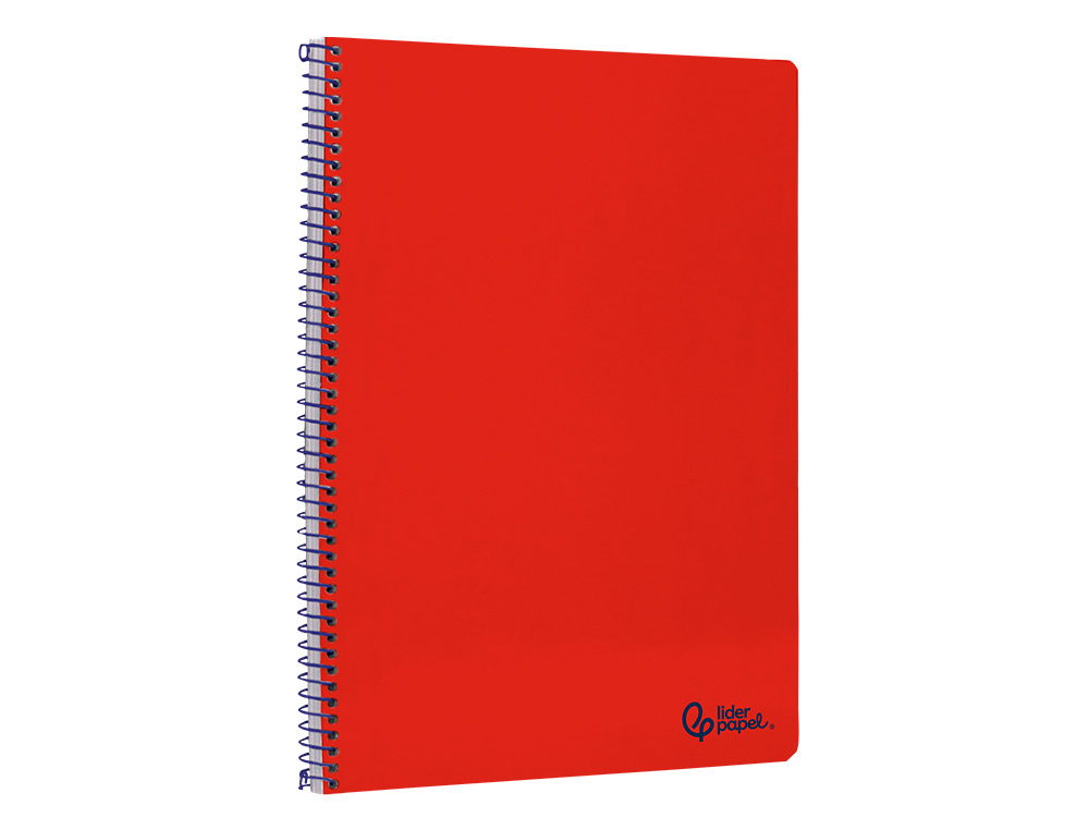 CUADERNO ESPIRAL LIDERPAPEL A4 SMART TAPA BLANDA 80H 75GR RAYADO HORIZONTAL CON MARGEN COLOR ROJO