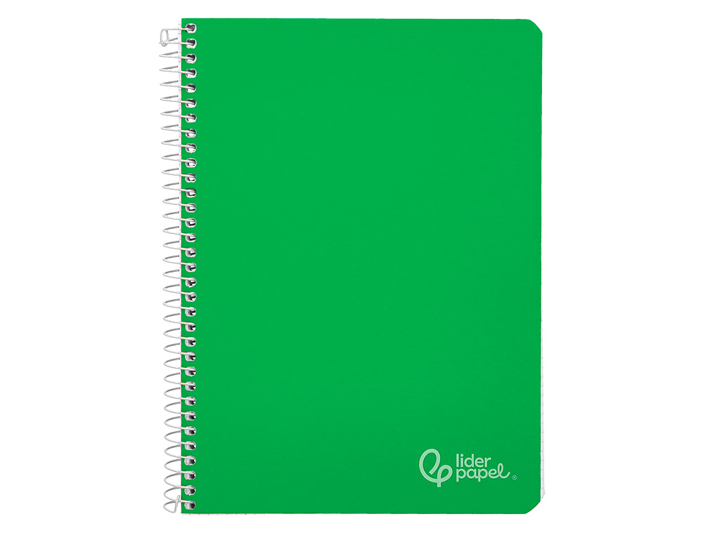 CUADERNO ESPIRAL LIDERPAPEL A4 WITTY TAPA DURA 80H 90GR PAUTA 3,5MM CON MARGEN COLOR VERDE