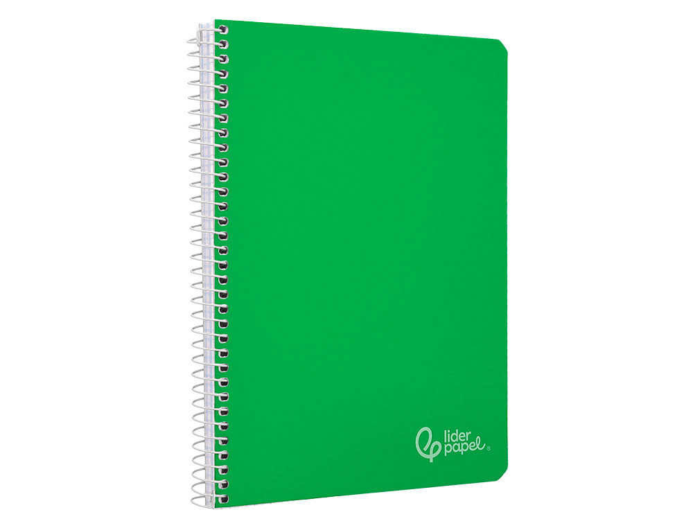 CUADERNO ESPIRAL LIDERPAPEL A4 WITTY TAPA DURA 80H 90GR PAUTA 3,5MM CON MARGEN COLOR VERDE