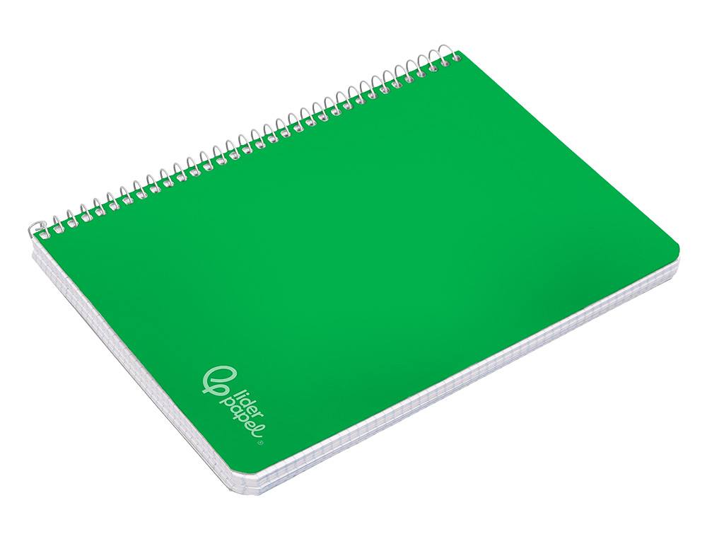 CUADERNO ESPIRAL LIDERPAPEL A4 WITTY TAPA DURA 80H 90GR PAUTA 3,5MM CON MARGEN COLOR VERDE