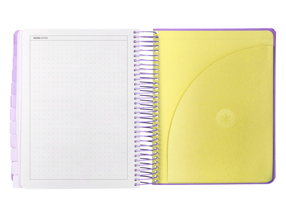AGENDA ESCOLAR ANTARTIK 25-26 ESPIRAL HERE AND NOW MORADO DIA PAGINA A5 BILINGE PAPEL FSC 80 GR