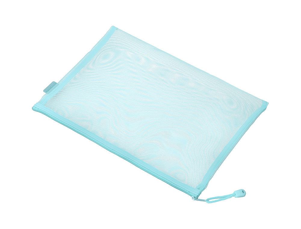 BOLSA ZIPPER BAG LIDERPAPEL POLIESTER TRANSPIRABLE MULTIUSOS DIN A5 AZUL PASTEL