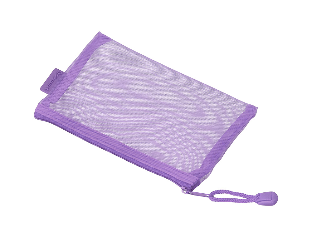 BOLSA ZIPPER BAG LIDERPAPEL POLIESTER TRANSPIRABLE MULTIUSOS DIN A6 MORADO PASTEL