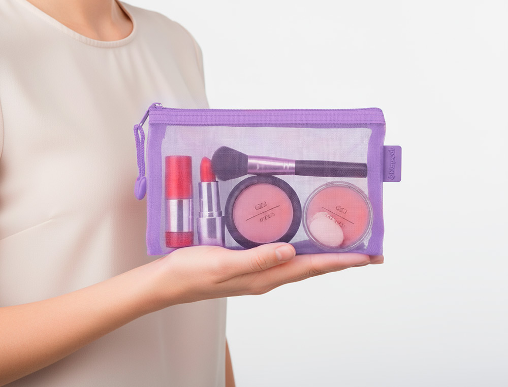 BOLSA ZIPPER BAG LIDERPAPEL POLIESTER TRANSPIRABLE MULTIUSOS DIN A6 MORADO PASTEL