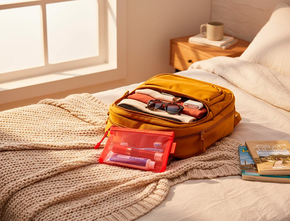 BOLSA ZIPPER BAG LIDERPAPEL POLIESTER TRANSPIRABLE MULTIUSOS DIN A6 MORADO PASTEL